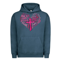 Pigment Midnight Navy jesus is love heart cross valentines day Urban Hoodie - MaliasSmallBusiness