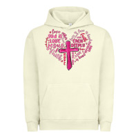 Pigment Pistachio jesus is love heart cross valentines day Urban Hoodie - MaliasSmallBusiness
