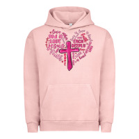 Pigment Salmon jesus is love heart cross valentines day Urban Hoodie - MaliasSmallBusiness