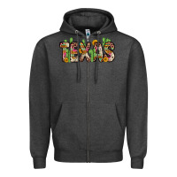 Charcoal Heather texas Zipper Hoodie - Zillion Design Studio