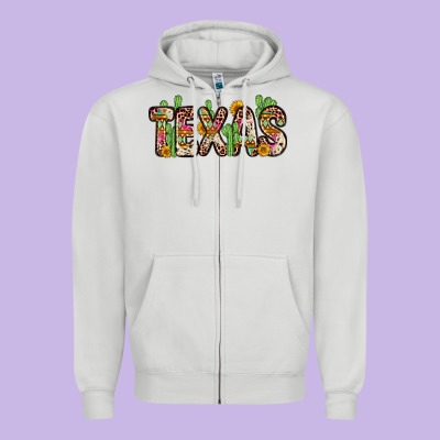 Texas Zipper Hoodie Designed By Zillion Design Studio