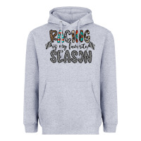 Heather Grey Racing Is My Favorite Season Heavyweight Hoodie - CowhideDigitalArt