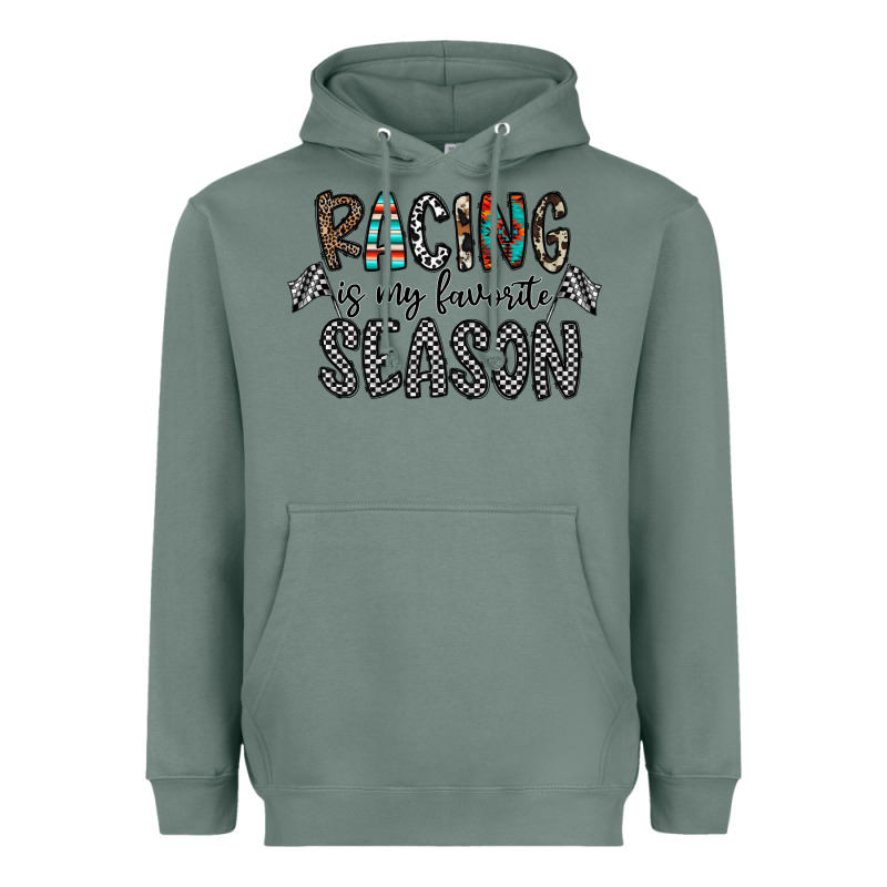 Racing Is My Favorite Season Heavyweight Hoodie by CowhideDigitalArt | Teevron