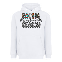 White Racing Is My Favorite Season Heavyweight Hoodie - CowhideDigitalArt