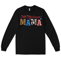 Black all american mama Long Sleeve Tee - RanaPortraitStore