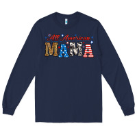 Navy all american mama Long Sleeve Tee - RanaPortraitStore