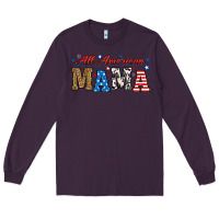 Plum all american mama Long Sleeve Tee - RanaPortraitStore