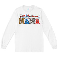 White all american mama Long Sleeve Tee - RanaPortraitStore
