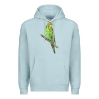 Blue Mist Budgeriar Bird Parrot Premium Hoodie - LillyAllenDesigns