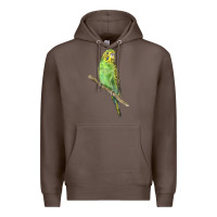 Coffee Budgeriar Bird Parrot Premium Hoodie - LillyAllenDesigns