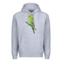 Heather Grey Budgeriar Bird Parrot Premium Hoodie - LillyAllenDesigns