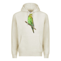 Oatmeal Heather Budgeriar Bird Parrot Premium Hoodie - LillyAllenDesigns