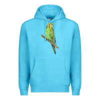 Ocean Blue Budgeriar Bird Parrot Premium Hoodie - LillyAllenDesigns