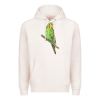 Pale Pink Budgeriar Bird Parrot Premium Hoodie - LillyAllenDesigns
