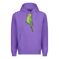 Purple Budgeriar Bird Parrot Premium Hoodie - LillyAllenDesigns