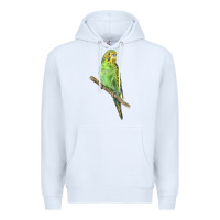 White Budgeriar Bird Parrot Premium Hoodie - LillyAllenDesigns