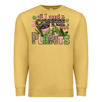 Antique Gold all i need is coffee and plants Premium Sweatshirt - JahusDesignShop