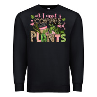 Black all i need is coffee and plants Premium Sweatshirt - JahusDesignShop