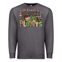 Charcoal Heather all i need is coffee and plants Premium Sweatshirt - JahusDesignShop