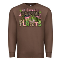 Chestnut all i need is coffee and plants Premium Sweatshirt - JahusDesignShop