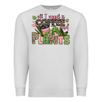 Dove Grey all i need is coffee and plants Premium Sweatshirt - JahusDesignShop