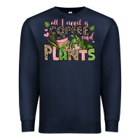 Navy all i need is coffee and plants Premium Sweatshirt - JahusDesignShop