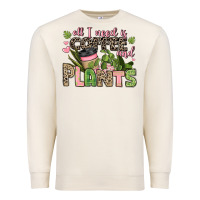 Sandshell all i need is coffee and plants Premium Sweatshirt - JahusDesignShop