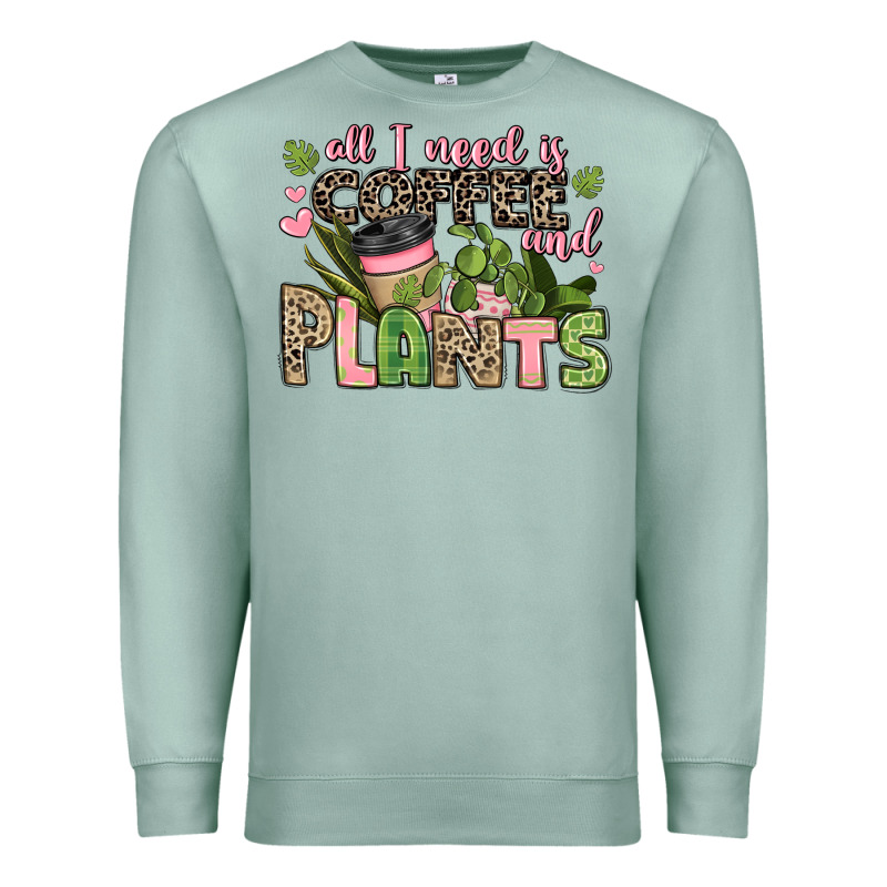 All I Need Is Coffee And Plants Premium Sweatshirt by JahusDesignShop | Teevron