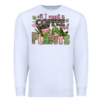 White all i need is coffee and plants Premium Sweatshirt - JahusDesignShop