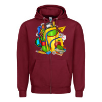Burgundy school bag Zipper Hoodie - texasbilliewilder