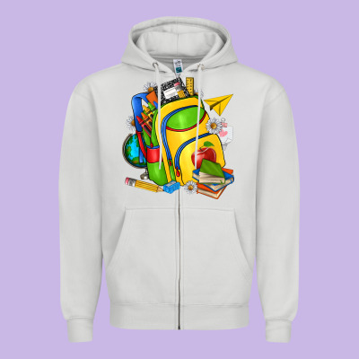 School Bag Zipper Hoodie Designed By Texasbilliewilder
