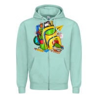 Seafoam school bag Zipper Hoodie - texasbilliewilder