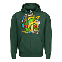 Sports Green school bag Zipper Hoodie - texasbilliewilder
