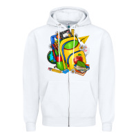 White school bag Zipper Hoodie - texasbilliewilder