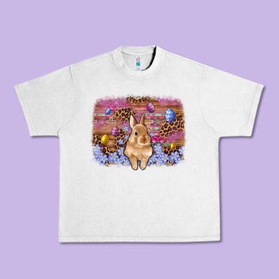 Easter Bunny Egg Leopard Background Urban Heavy Tee Designed By Artiststas