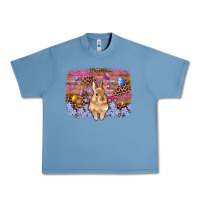 Pebble Blue easter bunny egg leopard background Urban Heavy Tee - Artiststas
