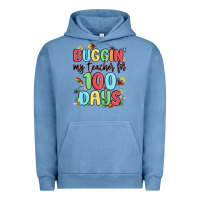 Pigment Pebble Blue buggin my teacher for 100 days Urban Hoodie - MaliasSmallBusiness