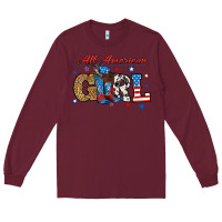 Burgundy all american girl Long Sleeve Tee - RanaPortraitStore
