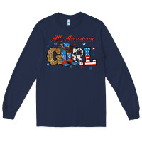 Navy all american girl Long Sleeve Tee - RanaPortraitStore