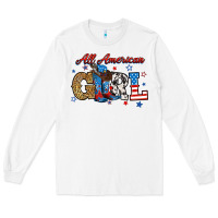 White all american girl Long Sleeve Tee - RanaPortraitStore