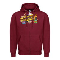 Burgundy school bus driver Zipper Hoodie - texasbilliewilder