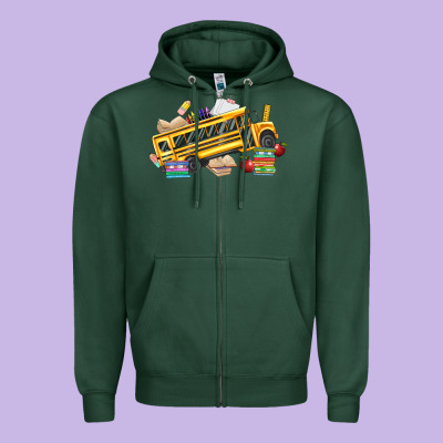 School Bus Driver Zipper Hoodie Designed By Texasbilliewilder
