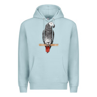 Blue Mist African Gray Parrot Bird Premium Hoodie - LillyAllenDesigns