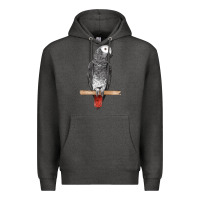 Charcoal Heather African Gray Parrot Bird Premium Hoodie - LillyAllenDesigns