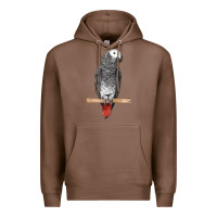 Chestnut African Gray Parrot Bird Premium Hoodie - LillyAllenDesigns