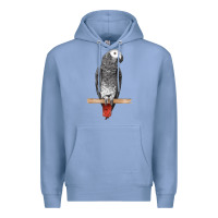 Colony Blue African Gray Parrot Bird Premium Hoodie - LillyAllenDesigns