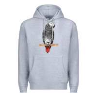 Heather Grey African Gray Parrot Bird Premium Hoodie - LillyAllenDesigns