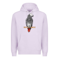 Lilac African Gray Parrot Bird Premium Hoodie - LillyAllenDesigns