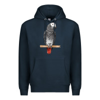 Navy African Gray Parrot Bird Premium Hoodie - LillyAllenDesigns