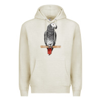 Oatmeal Heather African Gray Parrot Bird Premium Hoodie - LillyAllenDesigns
